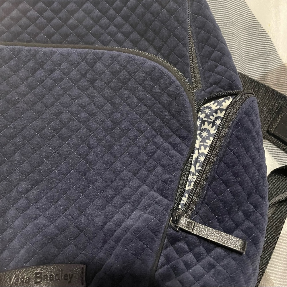 Vera Bradley Quilted Navy Velvet Backpack - Picture 5 of 13